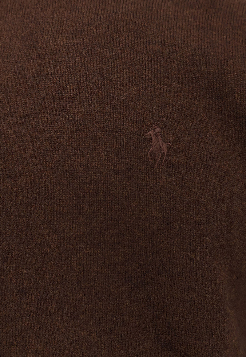 Polo Ralph Lauren Embroidered Logo Wool Sweater Brown 710974148011_CACAO BROWN HEATHER_29845595