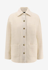 PINKO Buttoned Tweed Jacket White 105816A2VJZ05_White_29845121
