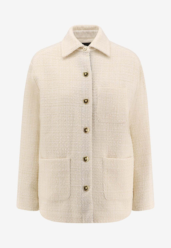 PINKO Buttoned Tweed Jacket White 105816A2VJZ05_White_29845121