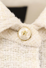 PINKO Buttoned Tweed Jacket White 105816A2VJZ05_White_29845121