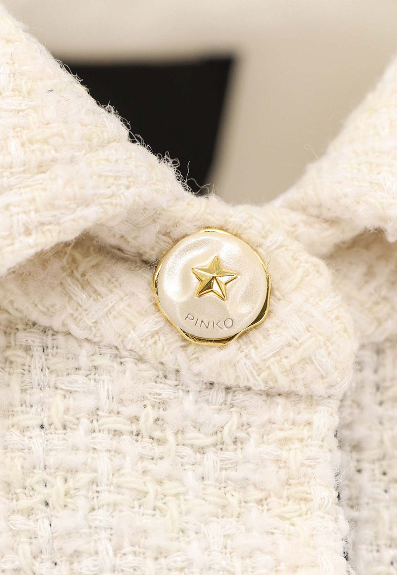 PINKO Buttoned Tweed Jacket White 105816A2VJZ05_White_29845121