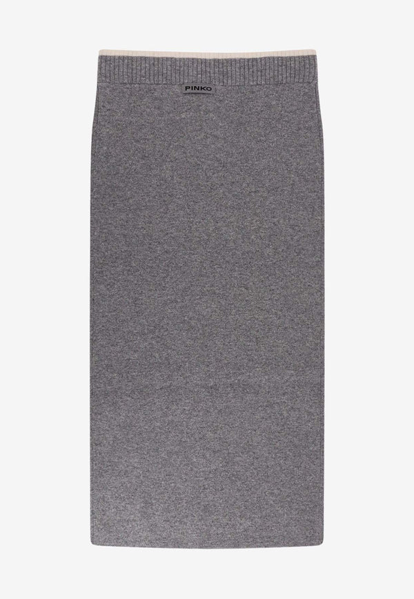 PINKO Wool-Blend Midi Skirt Gray 105489A2Q9II2_Grey_29842919