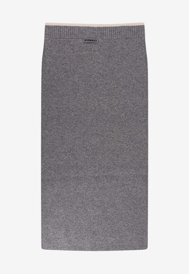 PINKO Wool-Blend Midi Skirt Gray 105489A2Q9II2_Grey_29842919