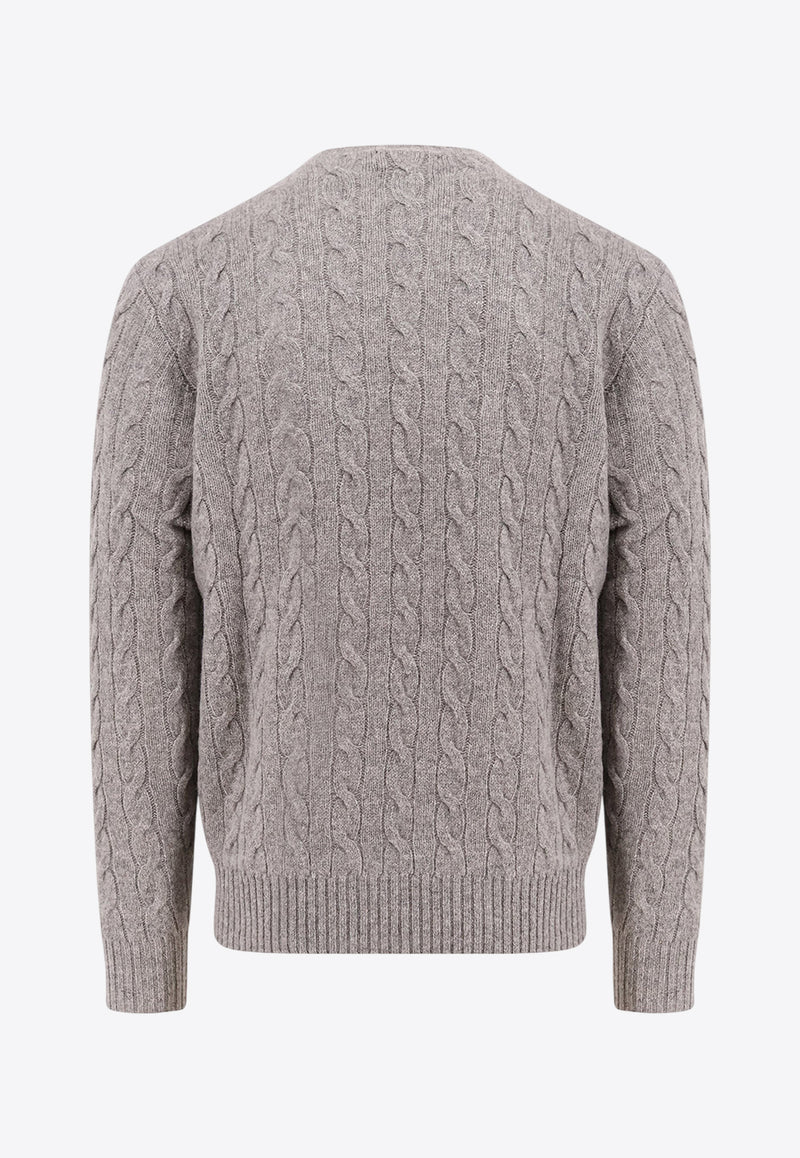 Polo Ralph Lauren Cable Knit Logo Sweater Gray 710876762012_FAWN GREY HEATHER_29840416