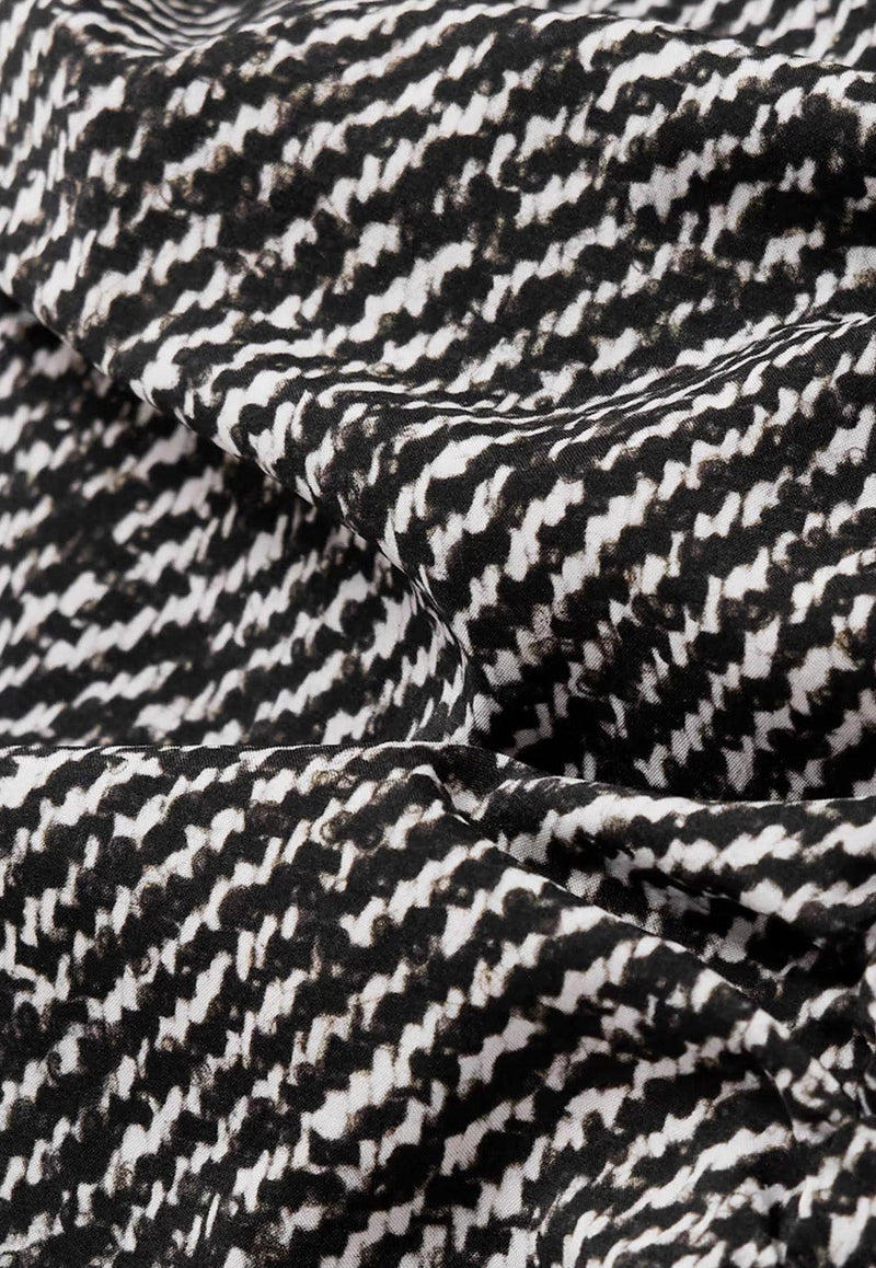 Dolce & Gabbana Off-Shoulder Silk Dress Gray F6TWBTFSA72HH5QT_DIAGONALE BCO/NERO_29846465