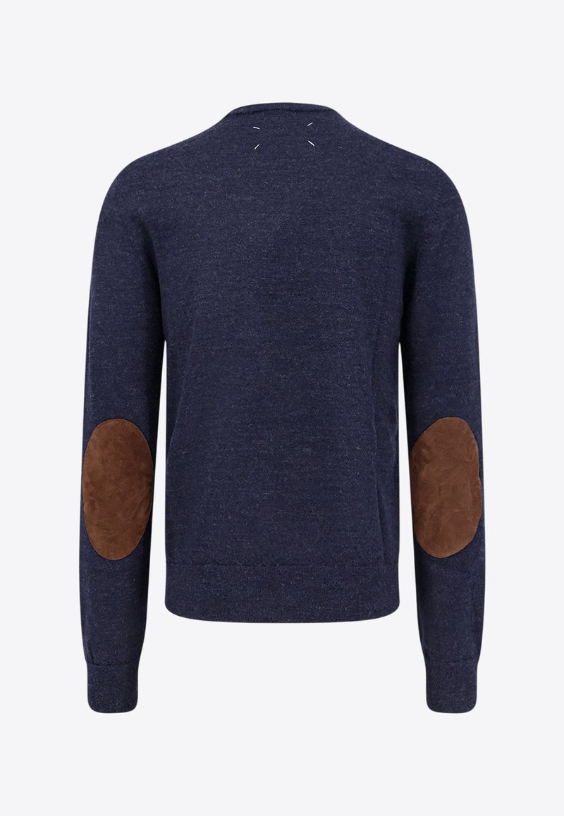 Maison Margiela Wool Sweater with Elbow Patch Blue S50HL0041M13098511M_Red_29845006