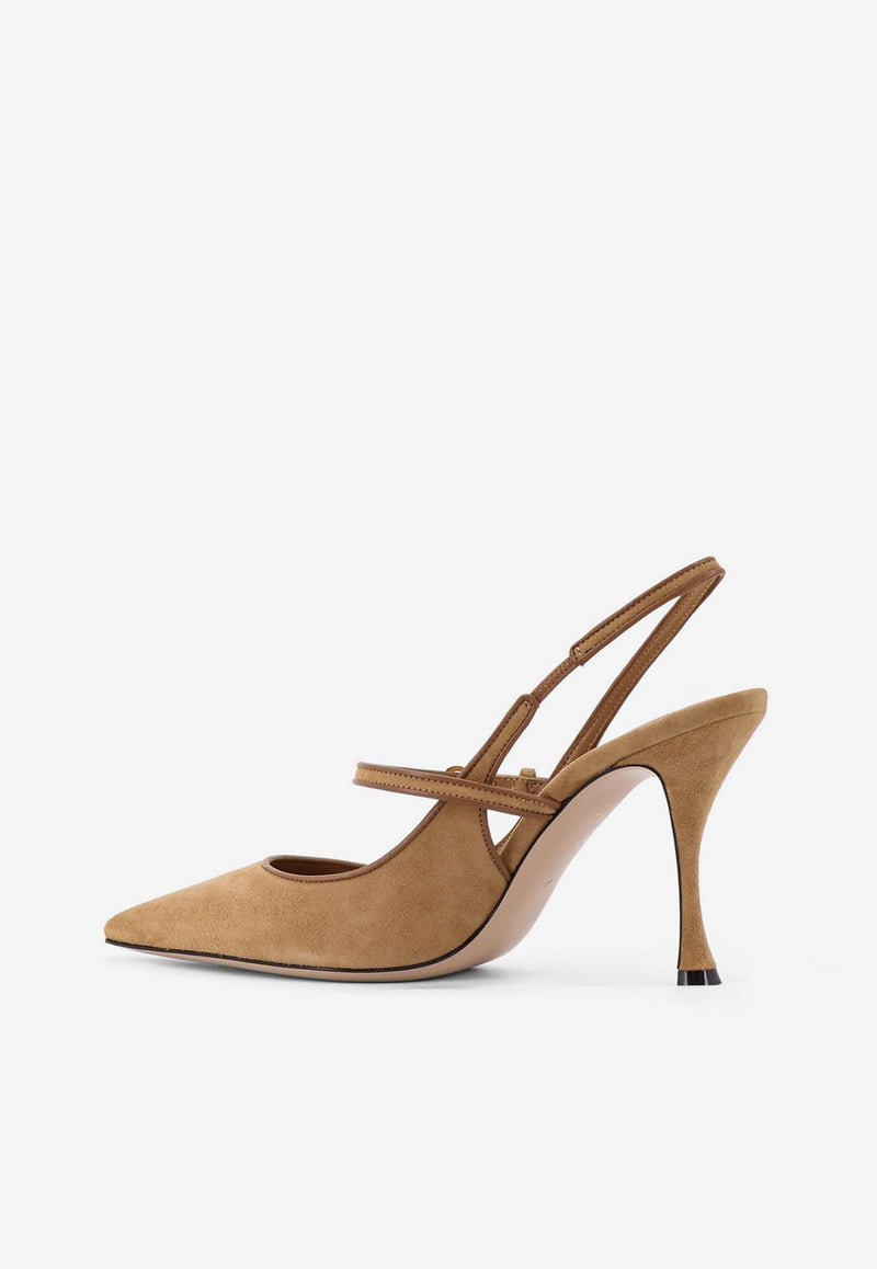 Dolce & Gabbana Cardinale 90 Suede Slingback Pumps Camel CG0974AQ1348S727_BEIGE/CAMMELLO_29845074