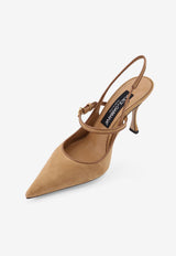 Dolce & Gabbana Cardinale 90 Suede Slingback Pumps Camel CG0974AQ1348S727_BEIGE/CAMMELLO_29845074