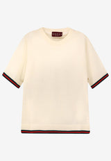 Gucci Signature Web Trims Knit Top Cream 820687XKELW9066_WHITE/MC_29849622