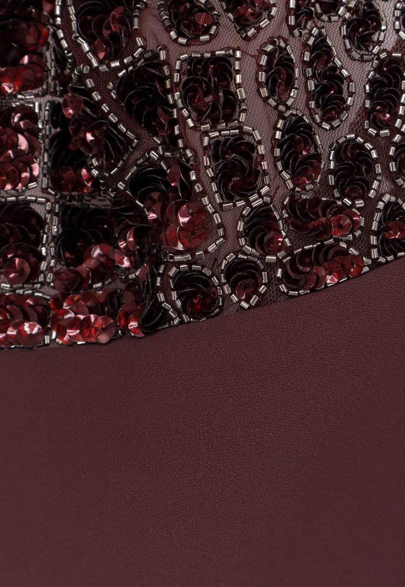 Elisabetta Franchi Crocodile Embroidered Cut-Out Jumpsuit Merlot TU06257E2EA4_Merlot_29843952