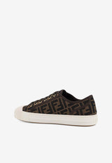 Fendi Domino FF Jacquard Canvas Sneakers Brown 7E1553AJZXF0R7V_TABACCO NERO_29854413