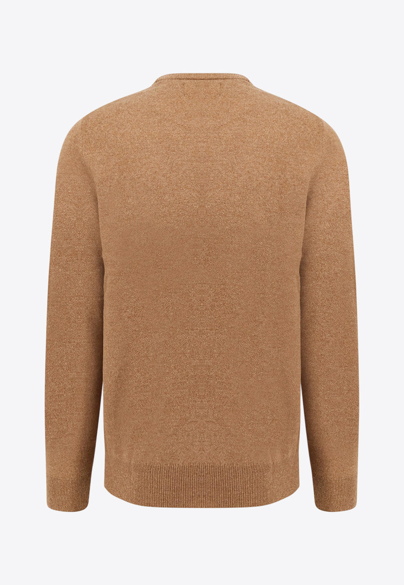 Polo Ralph Lauren Embroidered Logo Wool Sweater Beige 710974148005_LATTE BROWN HEATHER_29845268