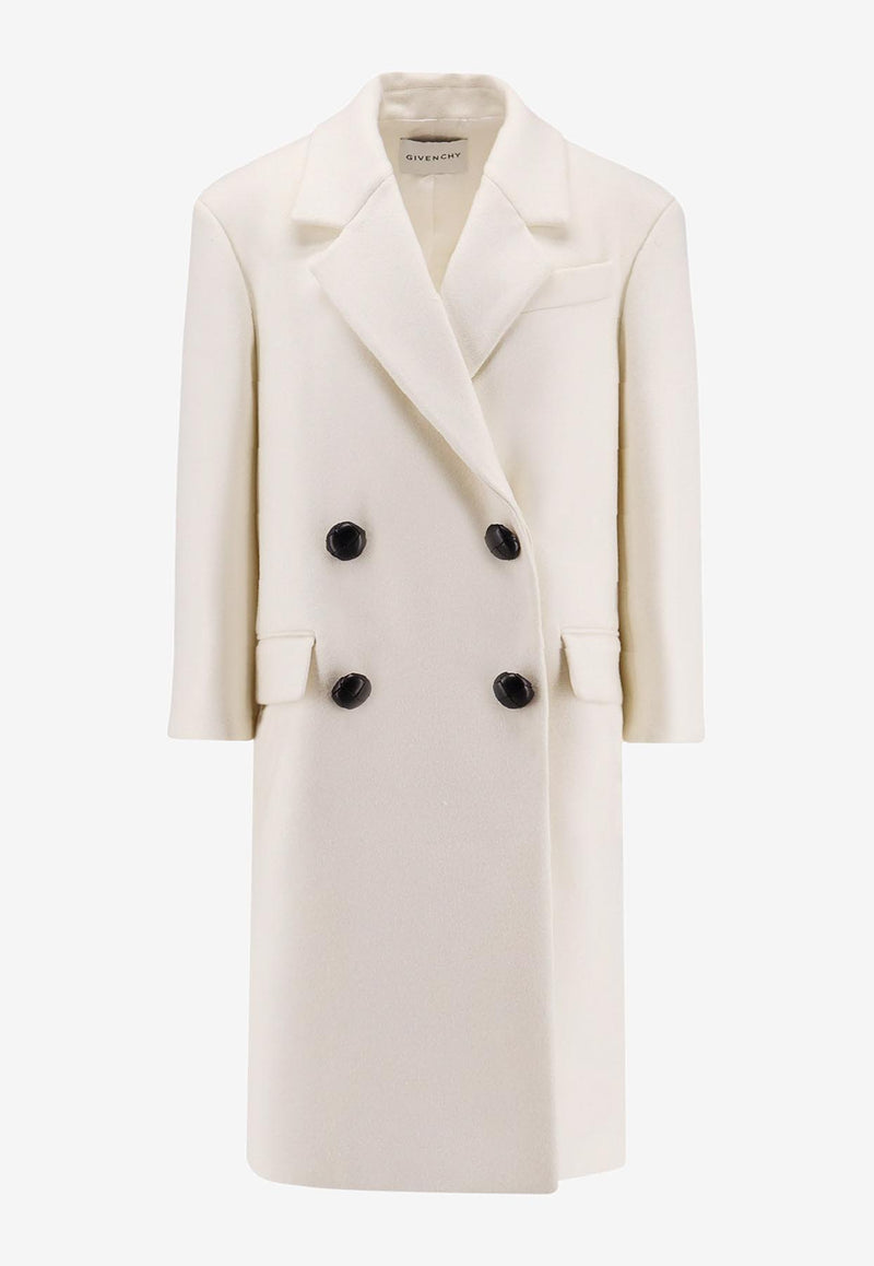 Givenchy Double-Breasted Wool Coat White BWC0E015X2105_White_29842472