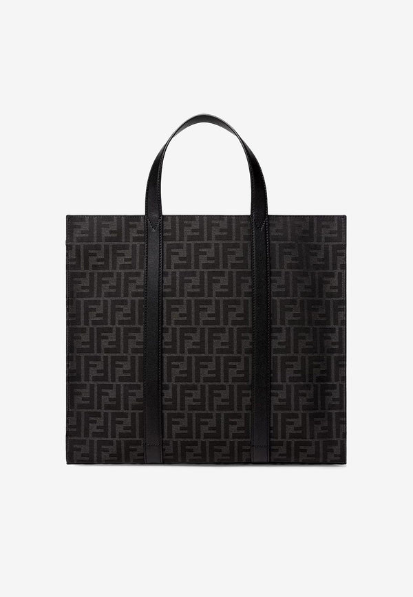 Fendi FF Jacquard Tote Bag Gray 7VA390AG0MF0NPN_ASFALTO+NERO+PALLAD._29850779