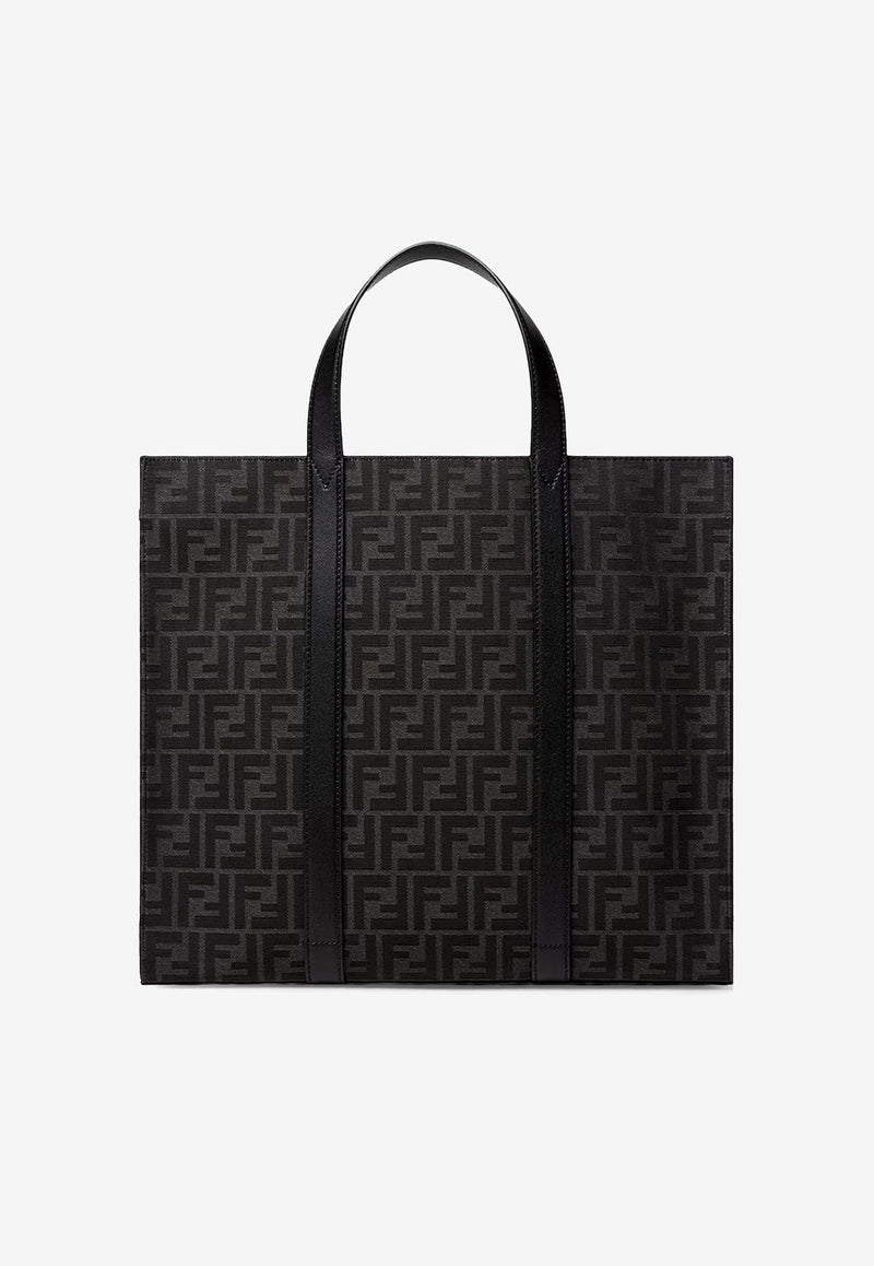 Fendi FF Jacquard Tote Bag Gray 7VA390AG0MF0NPN_ASFALTO+NERO+PALLAD._29850779