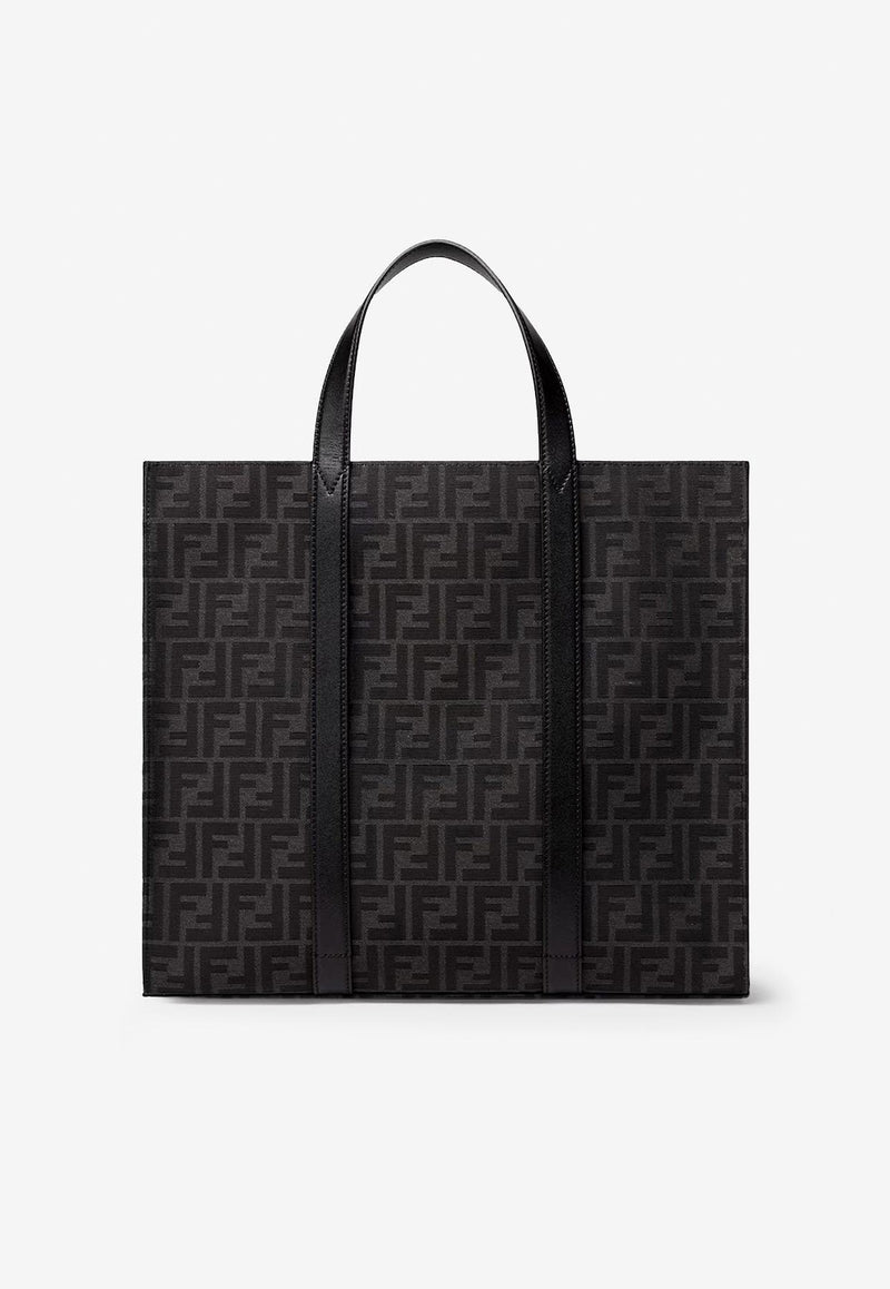 Fendi FF Jacquard Tote Bag Gray 7VA390AG0MF0NPN_ASFALTO+NERO+PALLAD._29850779