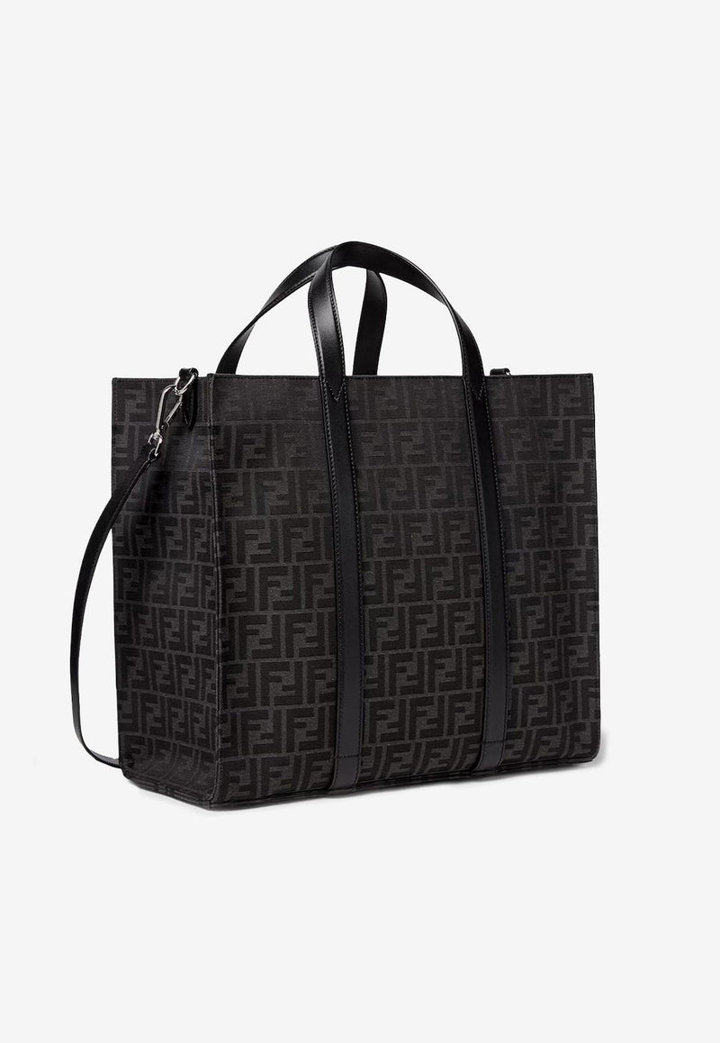 Fendi FF Jacquard Tote Bag Gray 7VA390AG0MF0NPN_ASFALTO+NERO+PALLAD._29850779