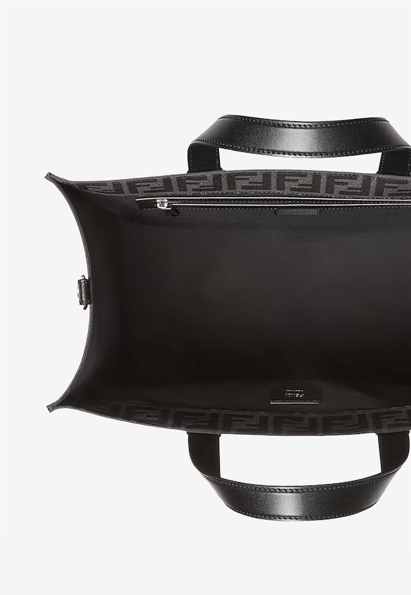 Fendi FF Jacquard Tote Bag Gray 7VA390AG0MF0NPN_ASFALTO+NERO+PALLAD._29850779