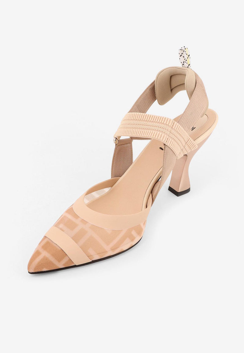 Fendi Colibrì 85 FF Mesh Slingback Pumps Pink 8J6851A8UGF19MN_ROSE ROSE+NUDO_29849803