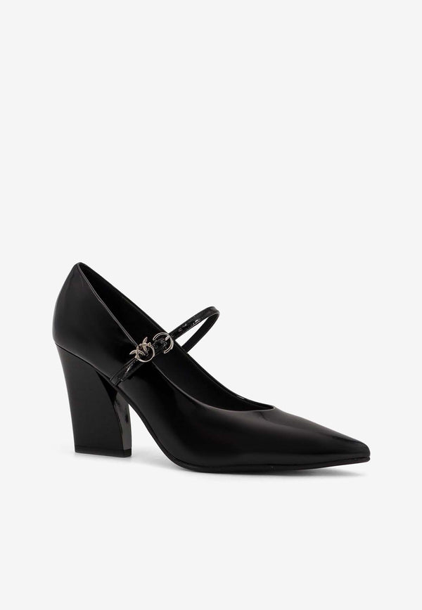 PINKO Viola 85 Mary-Jane Patent Leather Pumps Black SD0415E002Z99_Black_29840157
