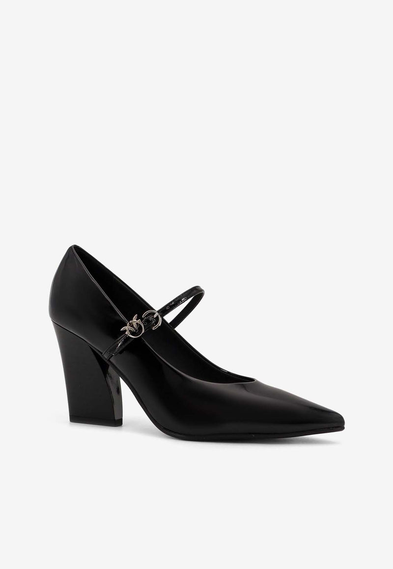 PINKO Viola 85 Mary-Jane Patent Leather Pumps Black SD0415E002Z99_Black_29840157