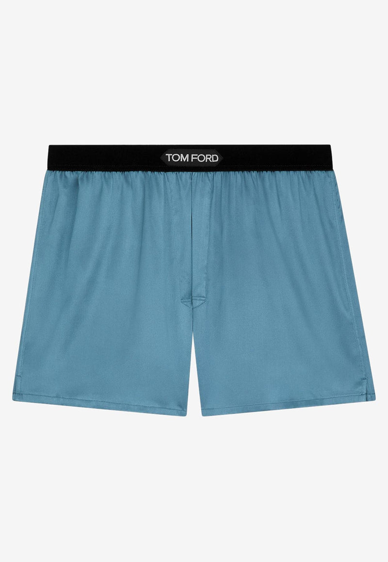 Tom Ford Logo-Waistband Boxer Shorts Teal T4LE41010424_TEAL_29846128