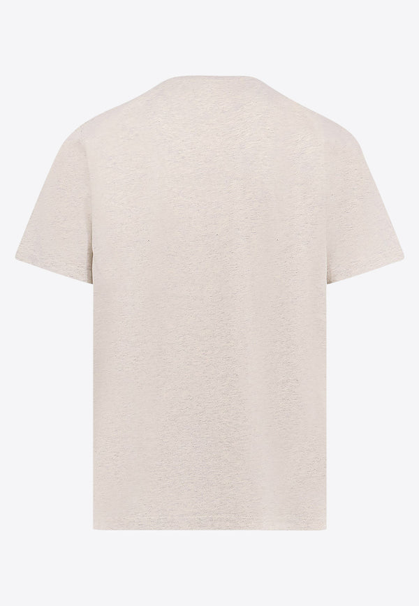 Autry Logo-Embroidered Short-Sleeved T-shirt TSPMA7CMCOTTON MELANGE_Grey_29840423