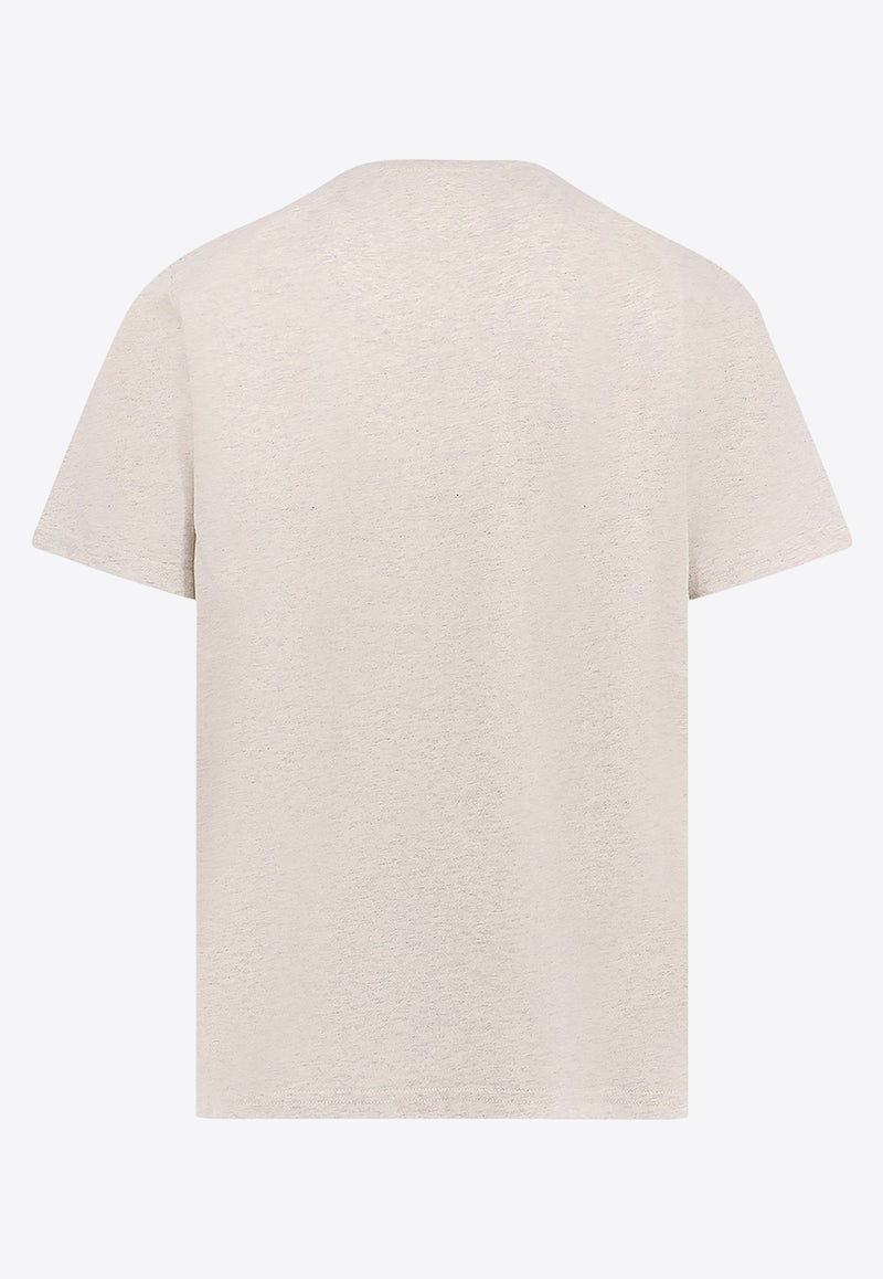 Autry Logo-Embroidered Short-Sleeved T-shirt TSPMA7CMCOTTON MELANGE_Grey_29840423