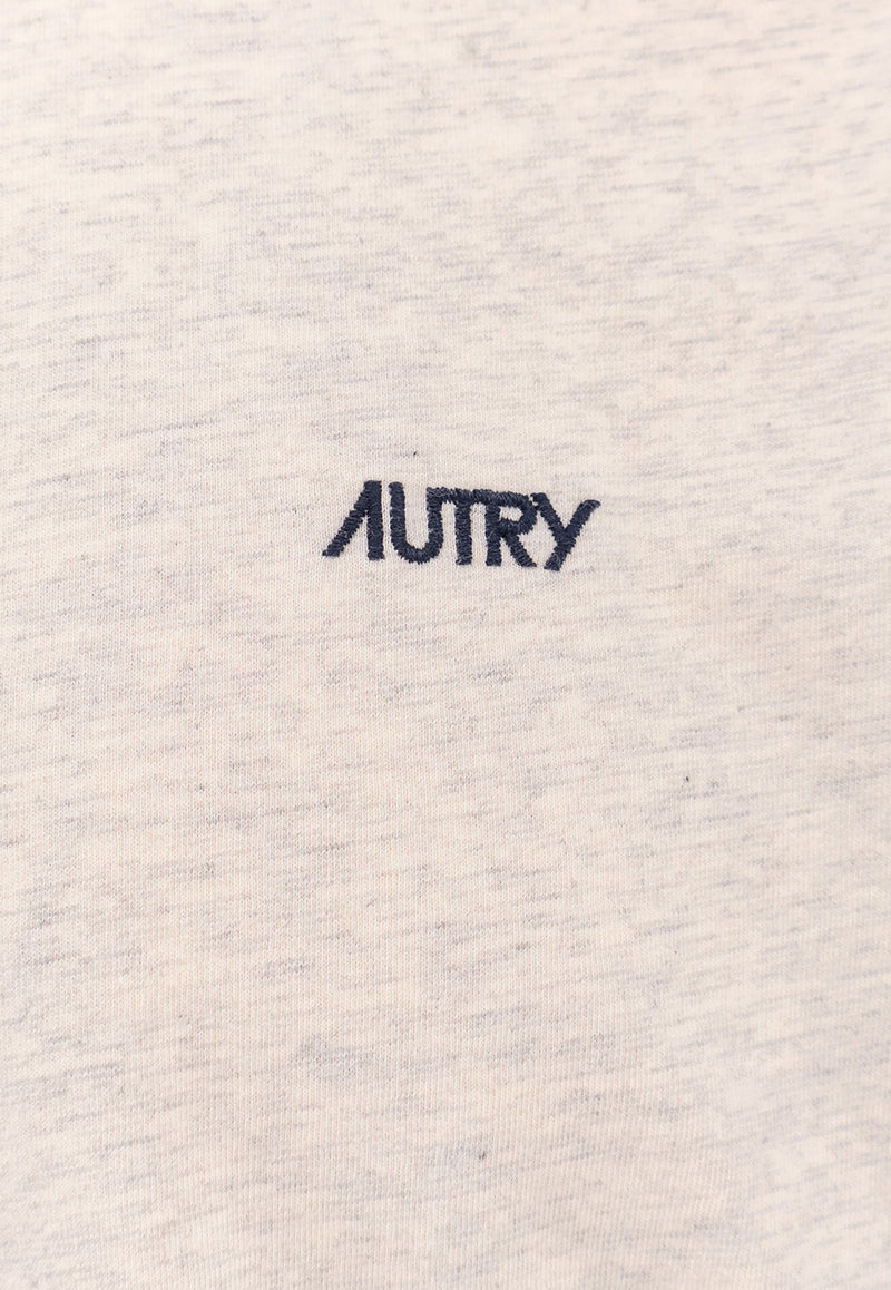 Autry Logo-Embroidered Short-Sleeved T-shirt TSPMA7CMCOTTON MELANGE_Grey_29840423