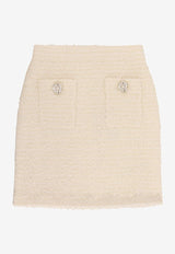 Self-Portrait Bouclé Tweed Mini Skirt Cream AW25028SKCCREAM_White_29842570