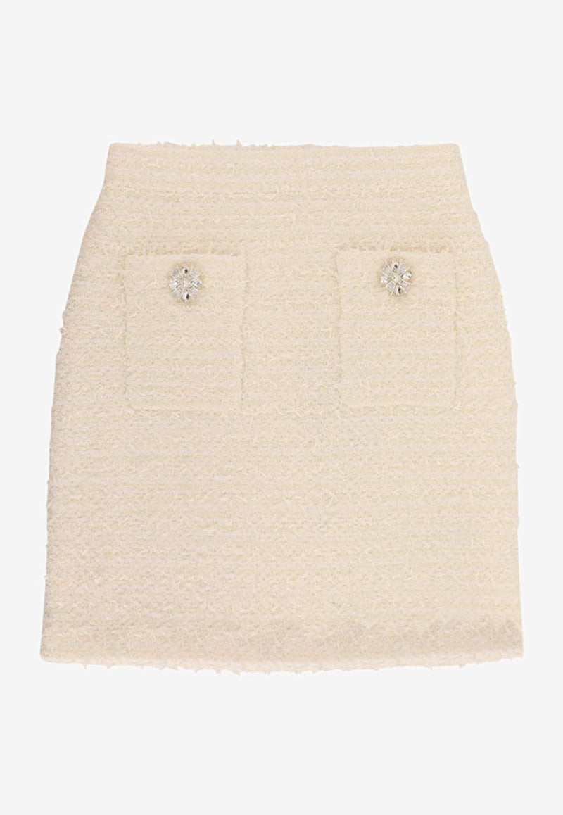 Self-Portrait Bouclé Tweed Mini Skirt Cream AW25028SKCCREAM_White_29842570