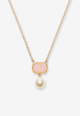 Valentino Ovalette VLogo and Pearl Necklaces Gold 7W2J0X88LTDBYT_ORO/ROSA/CREAM_29843612