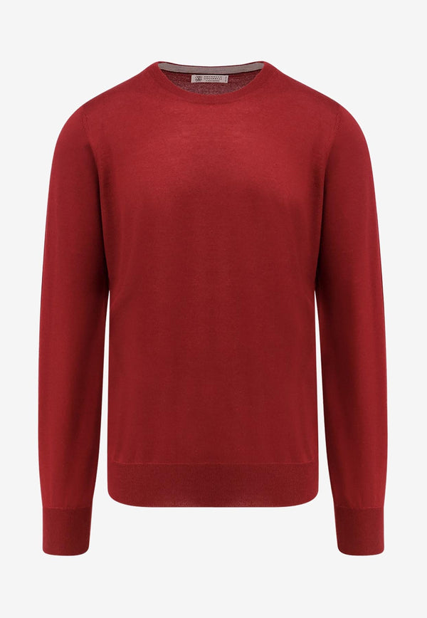 Brunello Cucinelli Ribbed Crewneck Sweater Red M2300100CDB26_RED CIOTTOLO_30005058