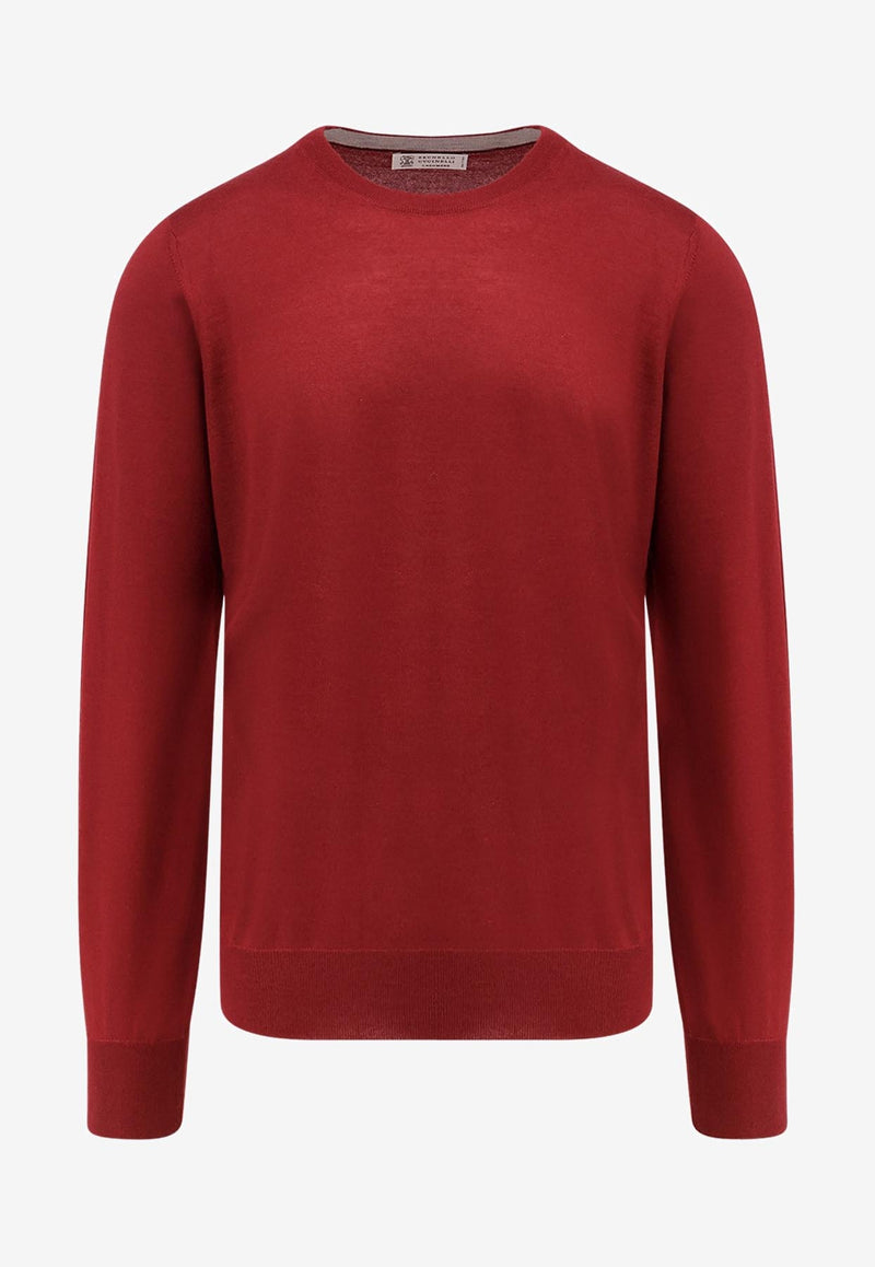 Brunello Cucinelli Ribbed Crewneck Sweater Red M2300100CDB26_RED CIOTTOLO_30005058