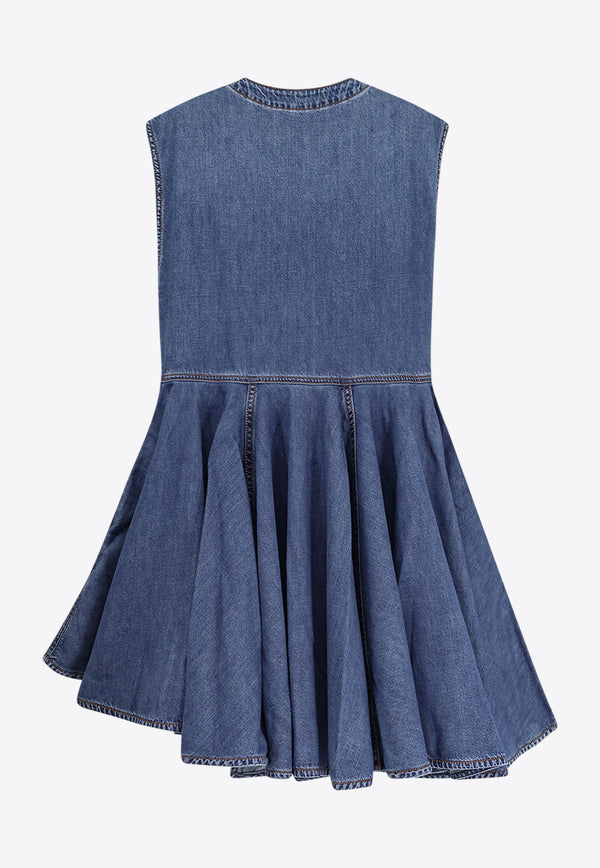 Alaïa Mini Denim Wrap Dress Blue AA9R2682D004B505_BLEU MINERAL_29838094