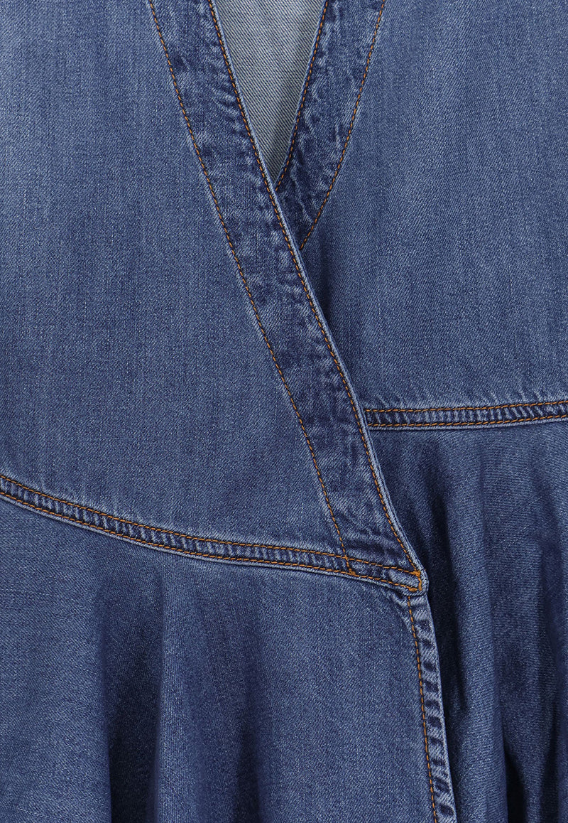 Alaïa Mini Denim Wrap Dress Blue AA9R2682D004B505_BLEU MINERAL_29838094