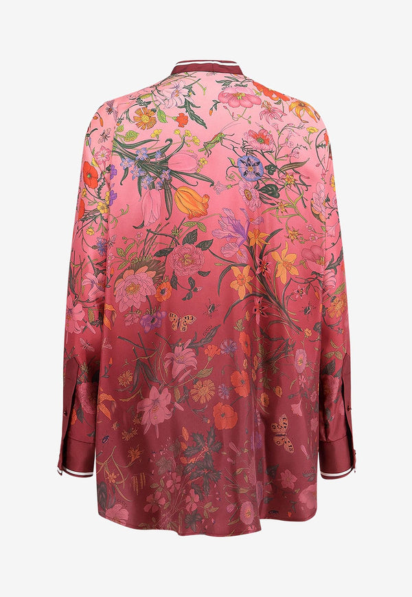 Gucci Floral Print Long-Sleeved Silk Shirt Multicolor 835617ZATG85057_PINK/ROSSO ANCORA/MC_29854152