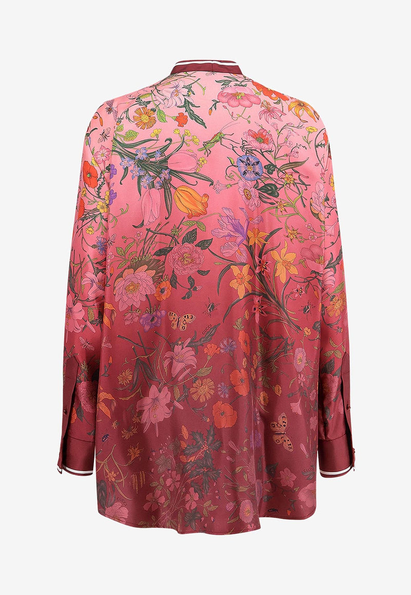 Gucci Floral Print Long-Sleeved Silk Shirt Multicolor 835617ZATG85057_PINK/ROSSO ANCORA/MC_29854152