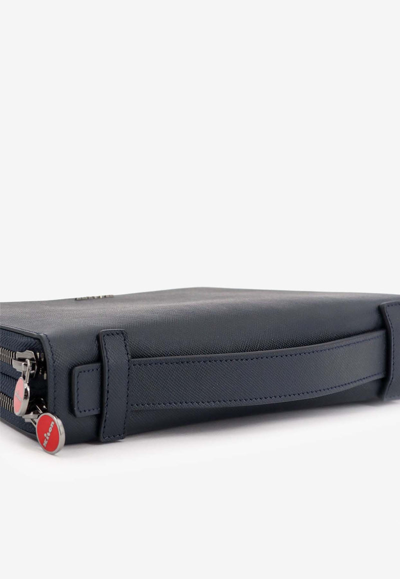 Kiton Ciro Paone Logo Lettering Leather Briefcase Blue UPEA050N0126902BLU_Blue_29847699