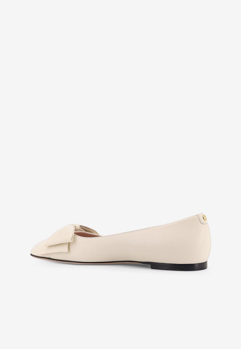 Valentino Bowow Leather Ballet Flats Ivory 7W2S0MS0DDT098_White_29844923