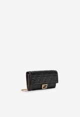 Fendi Embossed Leather Continental Chain Clutch Black 8M0365AAJDF0KUR_NERO+ORO SOFT_29852509