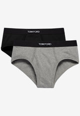 Tom Ford Logo Waistband Briefs - Set of 2 Multicolor T4XC11040008_BLACK / GREY_29847910