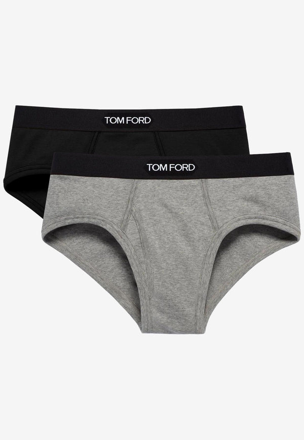 Tom Ford Logo Waistband Briefs - Set of 2 Multicolor T4XC11040008_BLACK / GREY_29847910