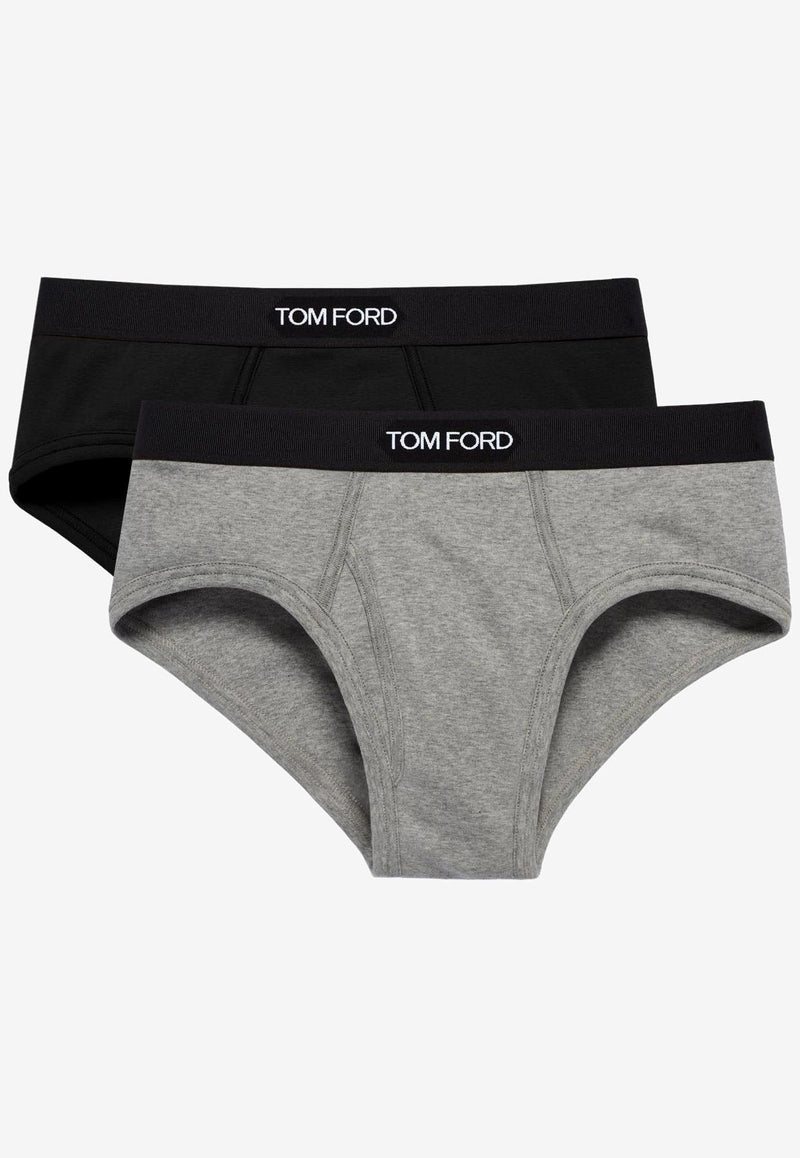 Tom Ford Logo Waistband Briefs - Set of 2 Multicolor T4XC11040008_BLACK / GREY_29847910
