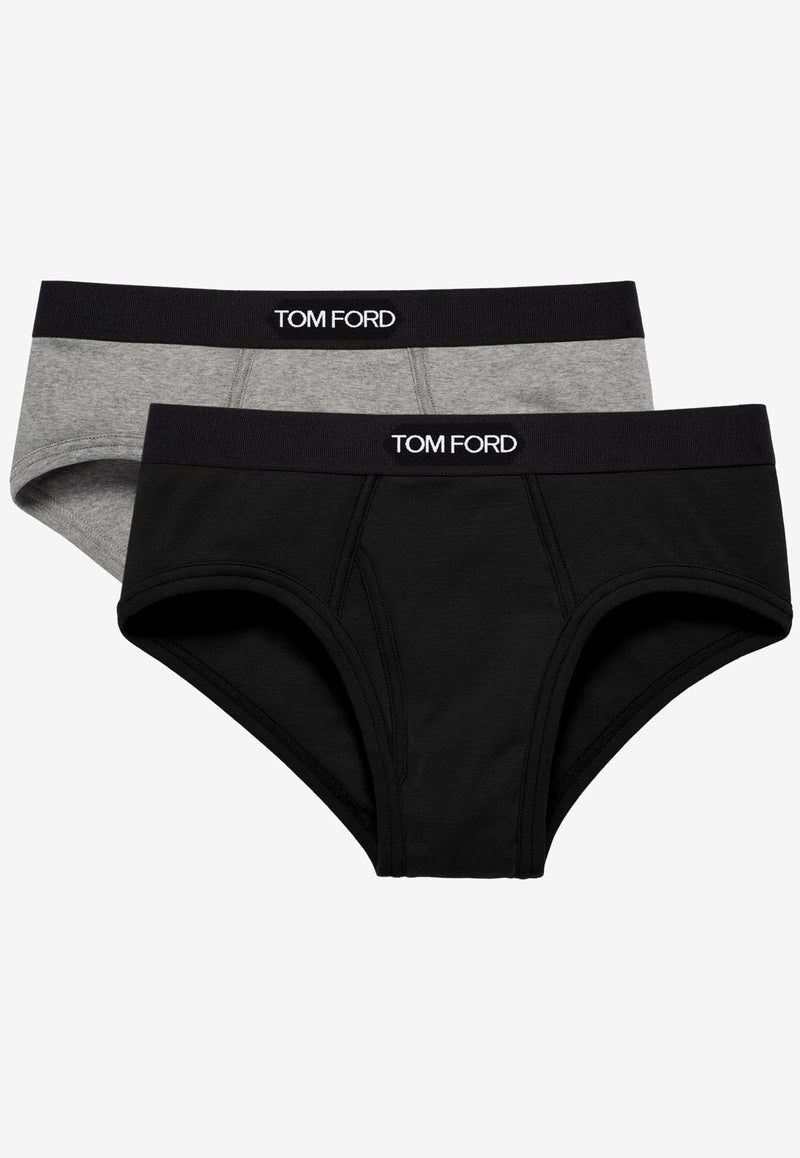 Tom Ford Logo Waistband Briefs - Set of 2 Multicolor T4XC11040008_BLACK / GREY_29847910