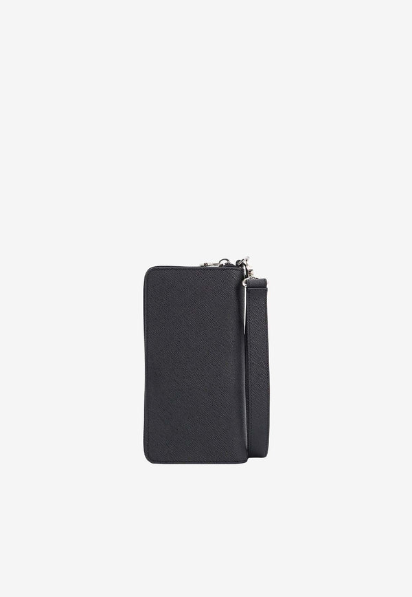 Kiton Ciro Paone Logo Lettering Leather Phone Holder Black UPEA018N0126901NERO_Black_29846685