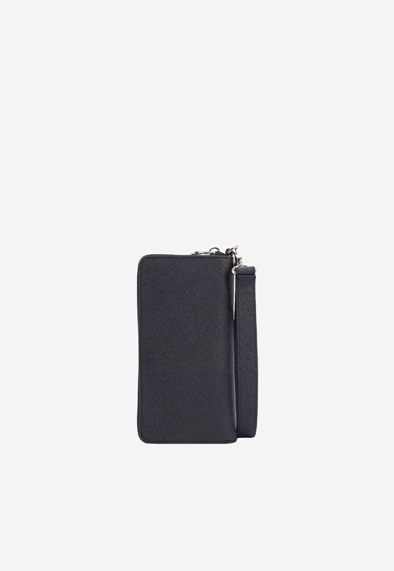 Kiton Ciro Paone Logo Lettering Leather Phone Holder Black UPEA018N0126901NERO_Black_29846685