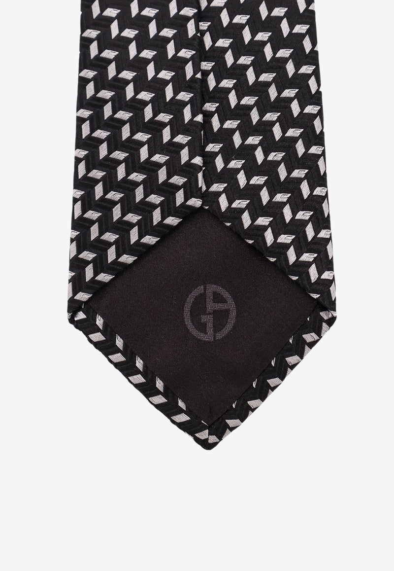 Giorgio Armani Jacquard Pattern Silk Tie Black GM000800TE16576FC027_Black_29845834
