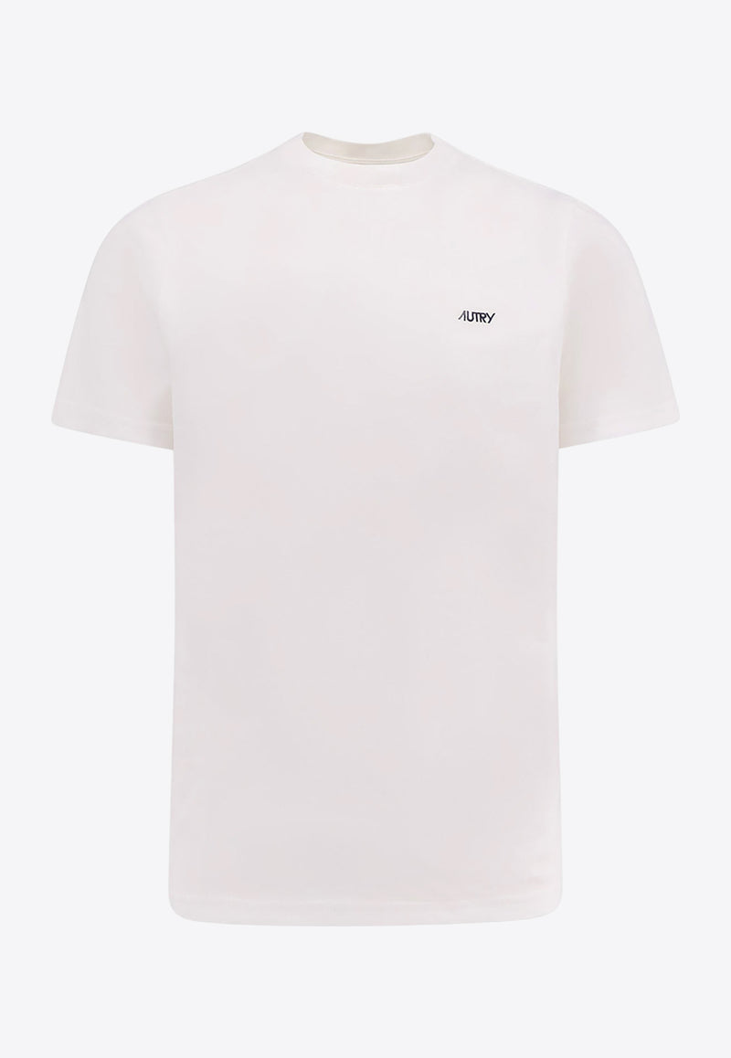 Autry Logo-Embroidered Short-Sleeved T-shirt TSPMA7CWCOTTON WHITE_White_29846837