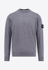 Stone Island Logo Patch Wool Sweater Gray K2S155100071S00C4V0M67_MELANGE DARK GREY_29844126